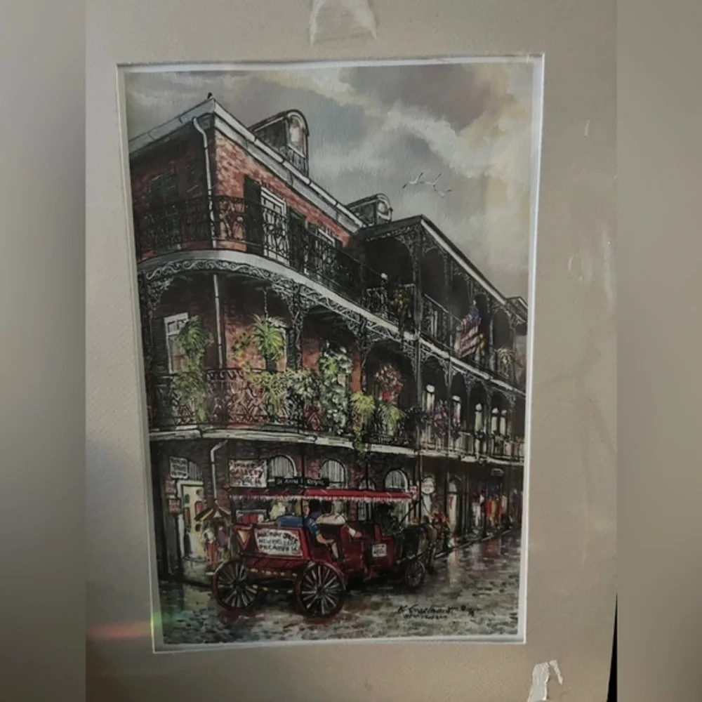 New Orleans French Quarter Print KNUT ENGELHARDT 1996 Watercolor Paper St.Peter - Picture 3 of 8